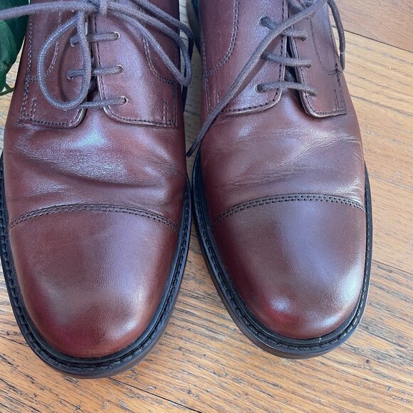 Johnston Murphy Derby Shoes 8.5M Brown Tabor Cap Toe - Picture 2 of 10